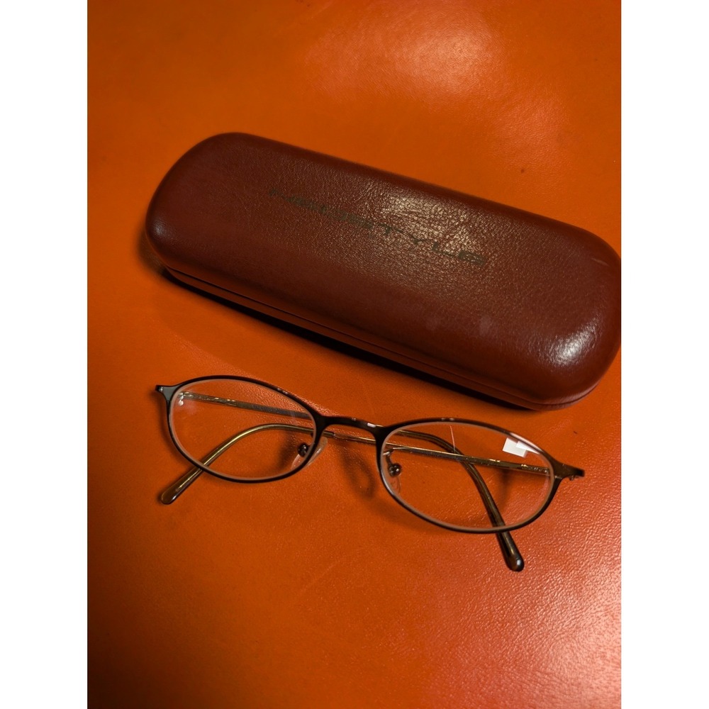 Neostyle Vintage Oval Eyeglasses Brown Gold Metal Frames with Original Case